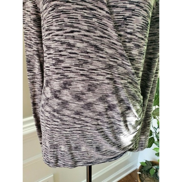 APT.9 Women's Gray Rayon V-Neck Long Sleeve Stretch Fitted Shirt Size Large - Picture 3 of 12